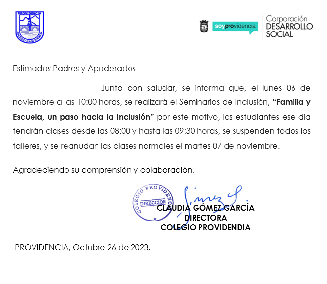 Horario06 noviembre