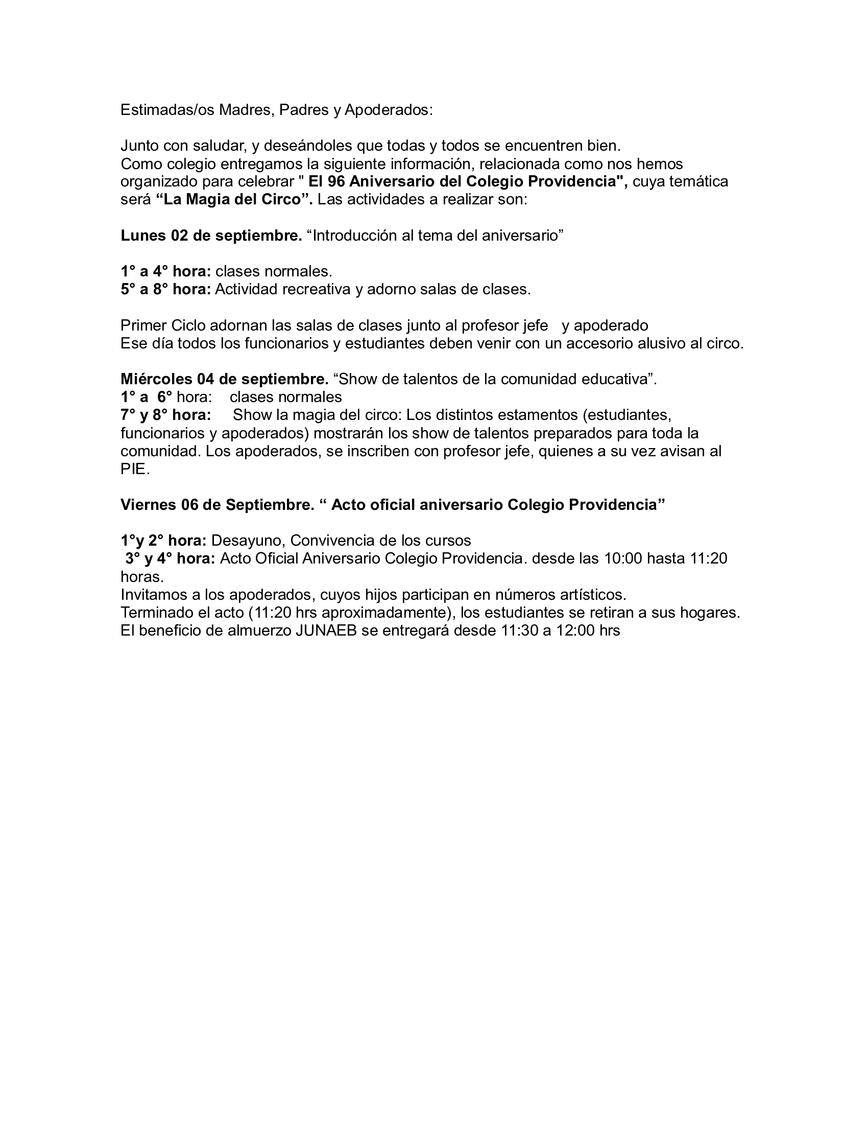 Comunicado 22 agosto