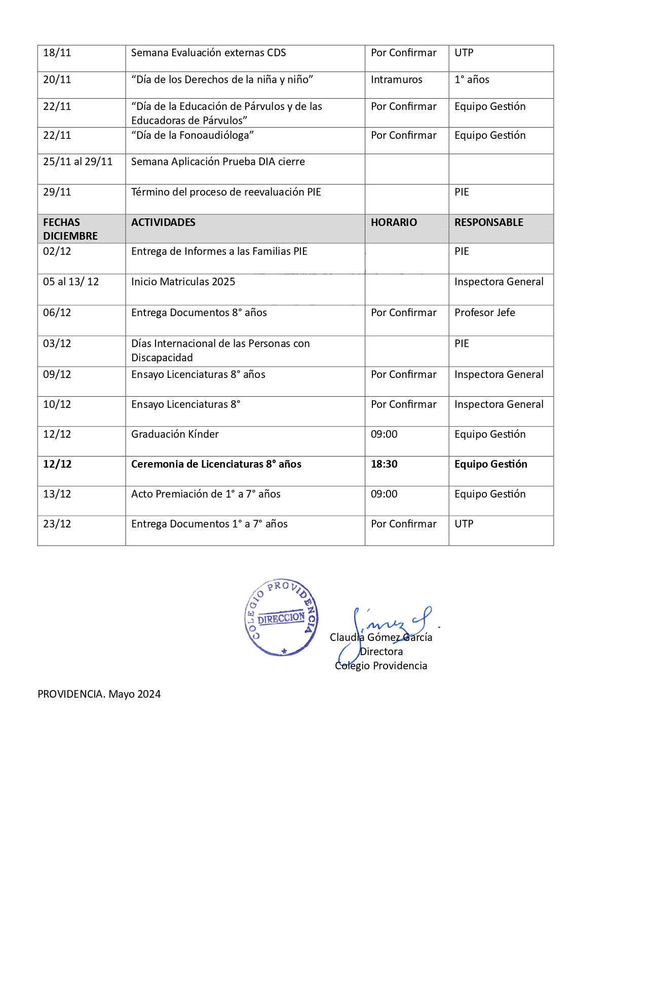 Fechas Relevantes Colegio Providencia 2024 page 0004