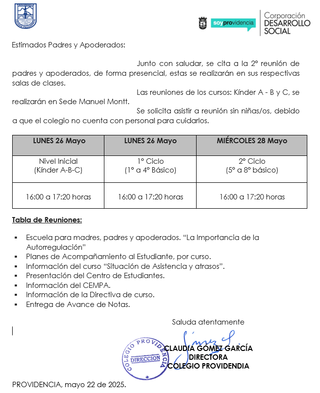 2 Reunión de Padres y Apoderados
