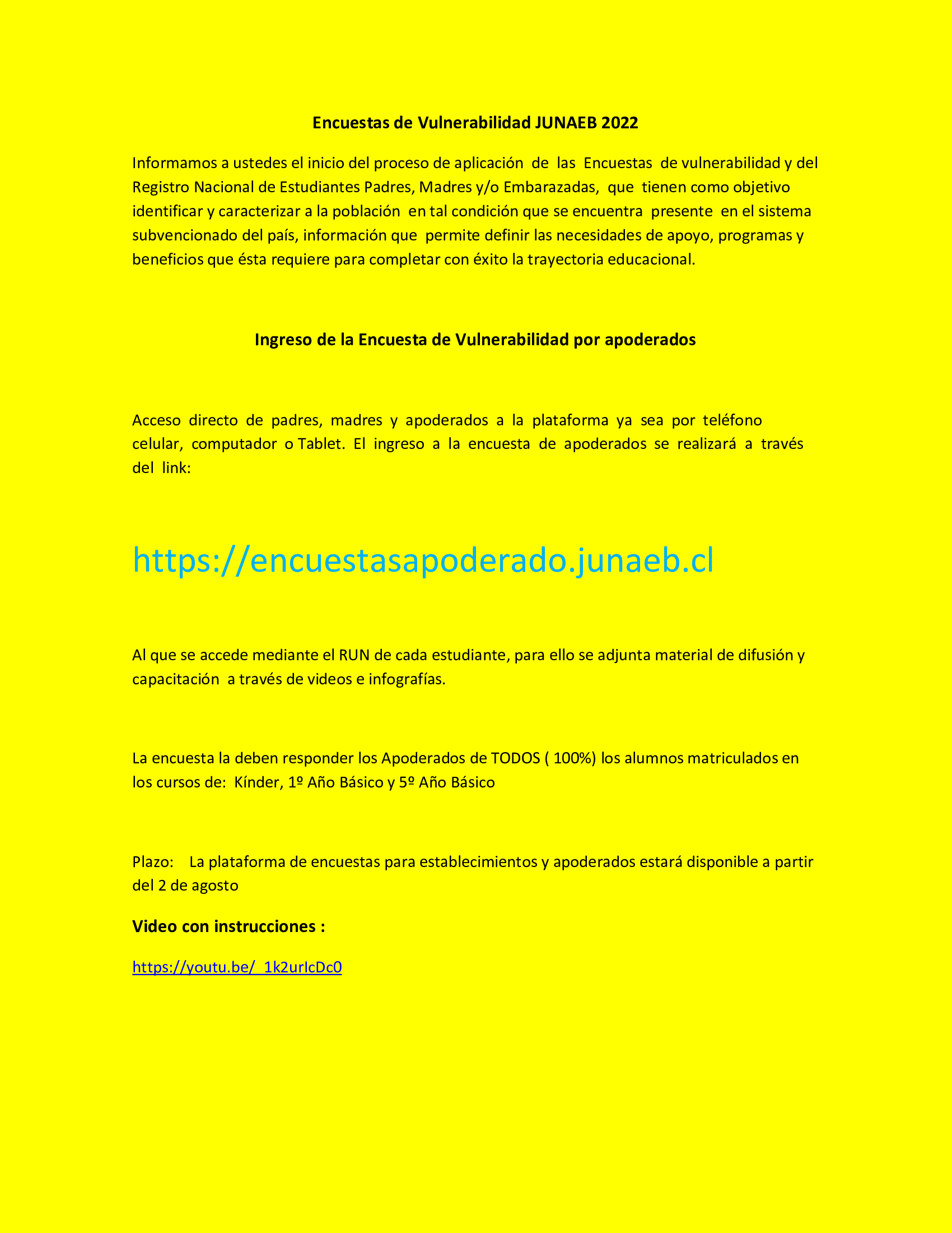 Encuestas de Vulnerabilidad JUNAEB 2022