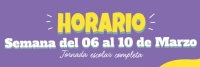 Horarios de clases, semana del 6 al 10 de Marzo